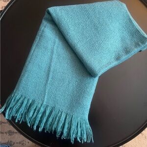 West Elm Woven Teal Acrylic Throw Blanket